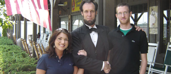 Photo shoot with Abraham Lincoln